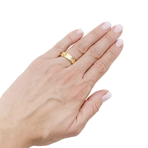 Bague 52 Bague Cartier, "Love 3 diamants", or jaune, diamants. 58 Facettes 34301