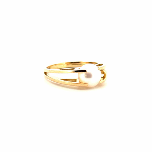 Bague 54 Solitaire Or jaune perle de culture 58 Facettes 75-GS38494-3