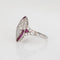 Bague 50 Bague Art Déco Vintage Diamant Rubis Platine Navette 58 Facettes G14042