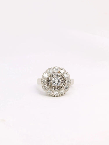 Bague 51 Bague marguerite diamants 1,2 ct 58 Facettes J307