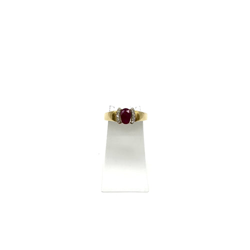 Bague 48 Bague or jaune rubis et diamants 58 Facettes Z15B51641