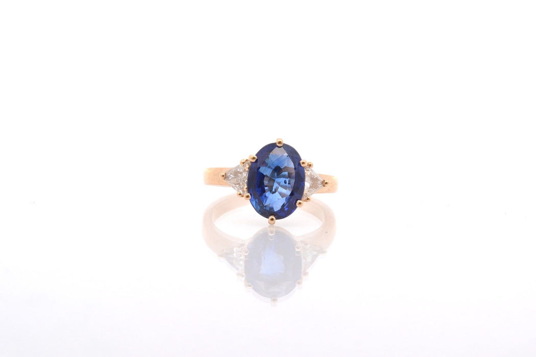 Bague saphir royal blue 5.67cts diamants