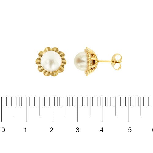 Boucles d'oreilles Boucles d'oreilles en or jaune avec perles 58 Facettes 35525