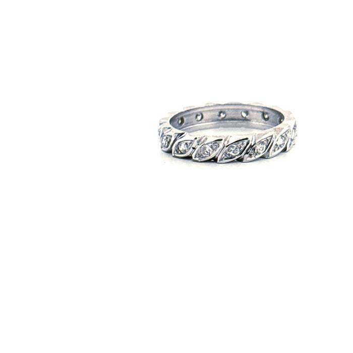 Bague 52 Alliance américaine or blanc, diamants 58 Facettes 88-GS36086-01