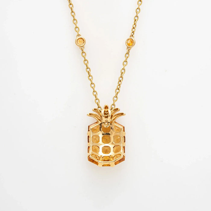 Collier Collier Ananas Citrine Or Jaune 58 Facettes G13446