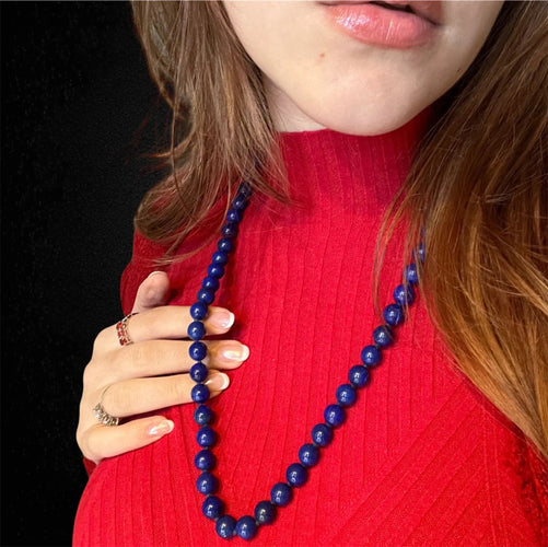 Collier Collier de perles de lapis-lazuli 58 Facettes