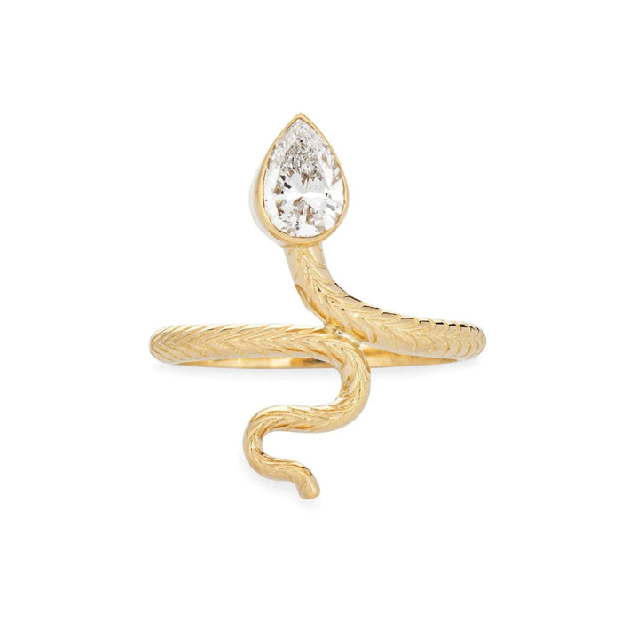 Bague 46 Bague Serpent Estate Or Jaune 18 Carats GIA 0,58ct Diamant 58 Facettes G12709