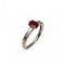 54 Bague en or blanc rubis et diamants. 58 Facettes