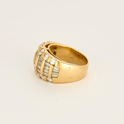Bague 53 Bague bandeau or jaune et diamants 58 Facettes CRE0041X4