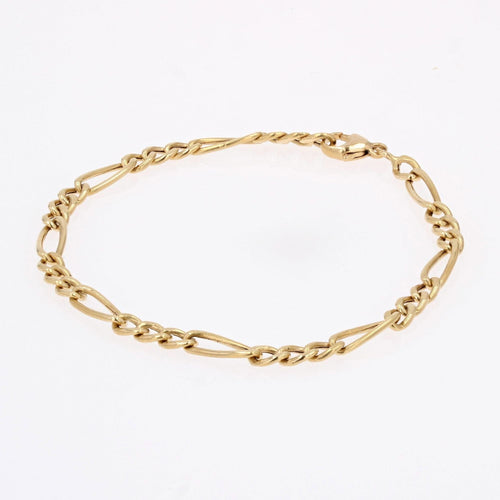 Bracelet Bracelet or jaune gourmette alternée 58 Facettes CVBR73