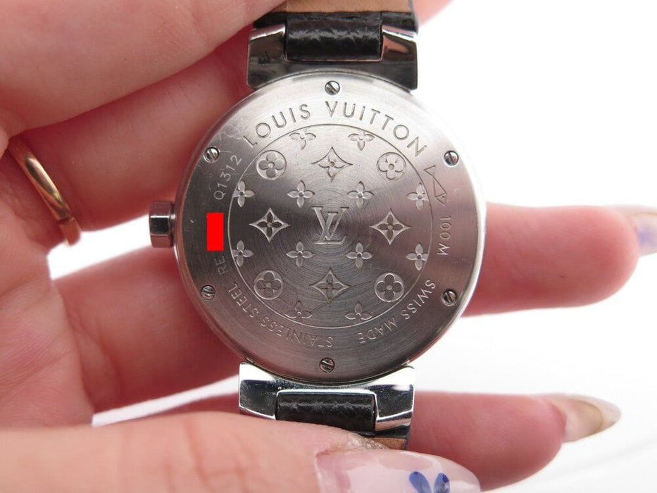 Montre montre LOUIS VUITTON tambour date 33 mm quartz acier 58 Facettes 262546