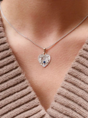 Pendentif Pendentif coeur "il bat pour toi" or blanc saphir 58 Facettes J469