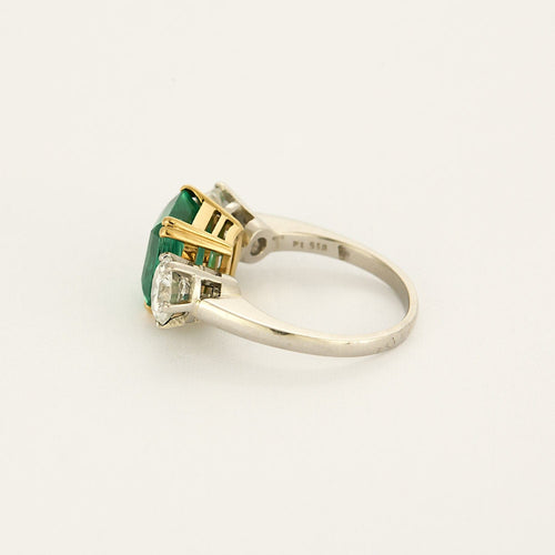 Bague 50 Bague trilogie bicolore émeraude diamants brillants 58 Facettes