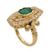 Ring 54 Rectangle ring Yellow gold Emerald Diamonds 58 Facettes