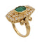 Bague 54 Bague rectangle Or jaune Emeraude Diamants 58 Facettes
