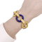 Bracelet Bracelet or jaune, lapis lazuli. 58 Facettes 34480