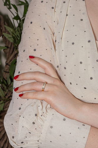 Bague 54 Bague  Demi alliance  Or jaune Diamant 58 Facettes 4084160CN