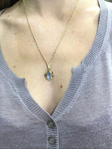 Pendentif Pendentif Topaze Bleue 58 Facettes