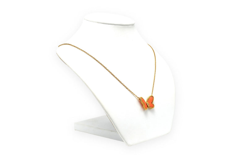 Collier Collier "Van Cleef & Arpels" contemporain en or jaune 18 carats, corail et diamant 58 Facettes 22764