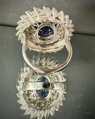 Bague 52 Bague sertie d'un saphir et 1,60 carat de brillants 58 Facettes