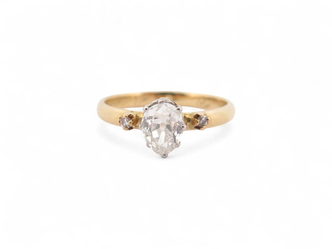 Bague 52 vintage bague solitaire diamant poire 0.79ct t52 brillants en or jaune 18k 58 Facettes 270505