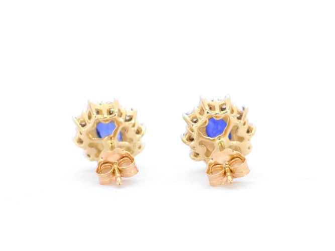 Boucles d'oreilles Boucles d'oreilles en or avec diamants et saphir 58 Facettes 2298