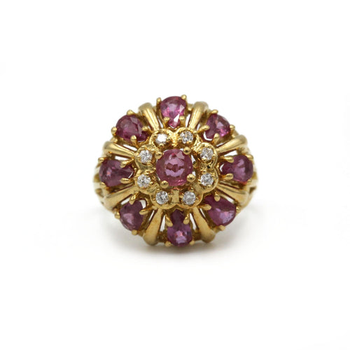 Bague 55 Bague - Or jaune, saphirs rose et diamants 58 Facettes 1214