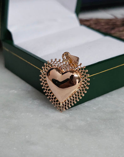 Pendentif Pendentif cœur en or rose 18 carats 58 Facettes 694