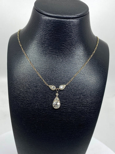 Collier Collier pendentif en or blanc 18 carats et diamants, vers 1910/1920 58 Facettes AB326