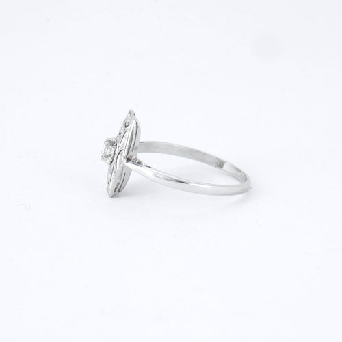 Bague 60.5 Bague diamants en or gris et platine, Art Déco 58 Facettes