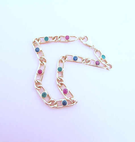 Bracelet Bracelet Emeraudes - Rubis - Saphirs Or 18 K 58 Facettes AA 1664