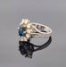 Bague 51 Importante bague marguerite vintage or, saphir et diamants 58 Facettes