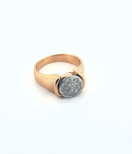 Bague Chevalière vintage en or et diamants 58 Facettes