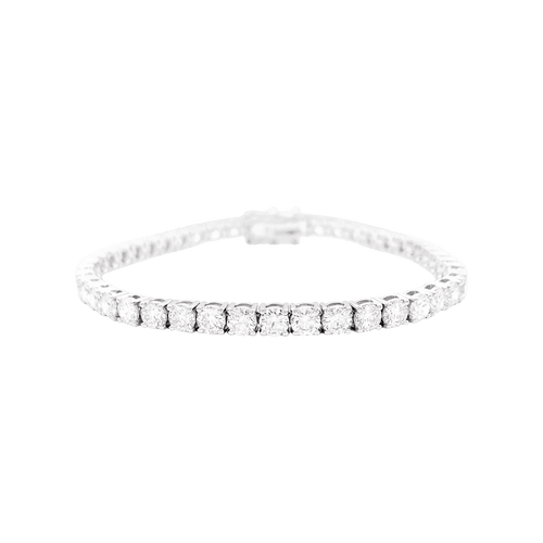 Bracelet Bracelet ligne or blanc et diamants. 58 Facettes 34486