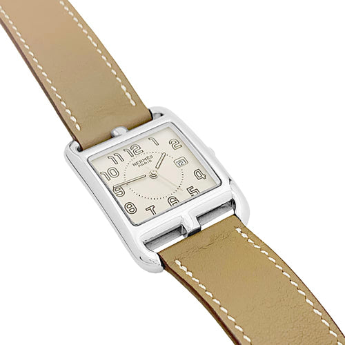 Montre Montre Hermès, "Cape Cod", acier, cuir. 58 Facettes 34829