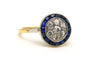 Bague 49 Bague Art Déco or jaune et or blanc sertie de saphirs et de diamants taille brillant (+-0.21ct) 58 Facettes 22980