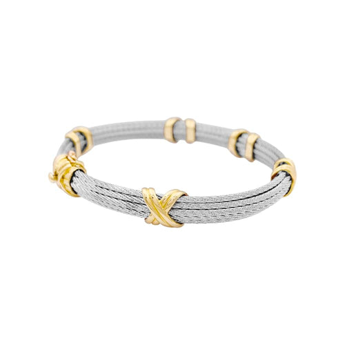 Bracelet Bracelet FRED vintage, "Force 10", or jaune, acier. 58 Facettes 34854