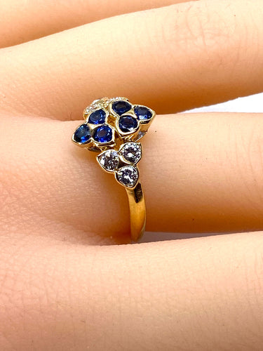 Mauboussin - Bague en or jaune 18 carats et saphirs et diamants