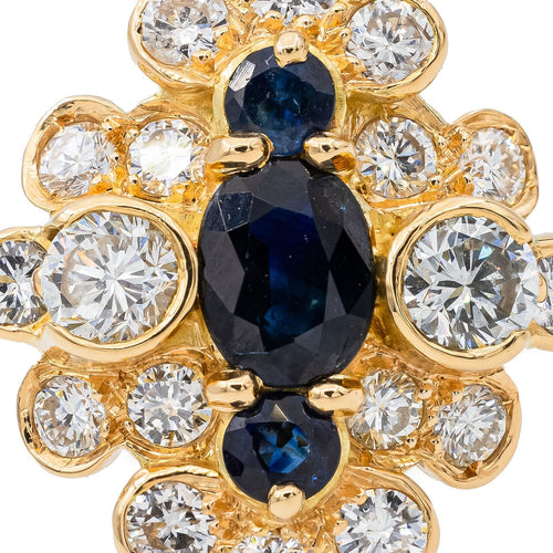 Bague 49 Bague Marquise Or jaune Saphir, Diamant 58 Facettes 2909881CN