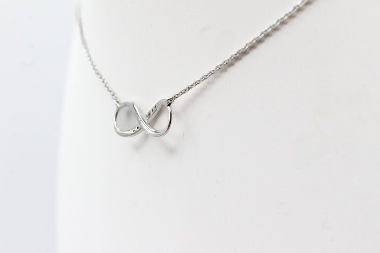 Collier infini or blanc, diamants
