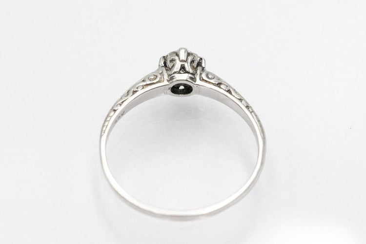 Bague 51 Bague en or blanc avec diamant taille ancienne de 0,25 ct. 58 Facettes 11219