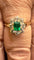 Bague 60 Bague marguerite en or 18 carats émeraude et diamants naturels 58 Facettes
