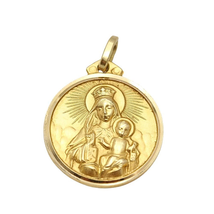 Pendentif médaille scapulaire en or jaune 58 Facettes E363592