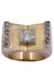 Ring 53 Tank ring in yellow and white gold, diamonds 58 Facettes 083851