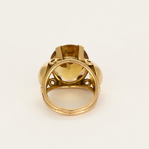 Bague Cocktail en or jaune et citrine