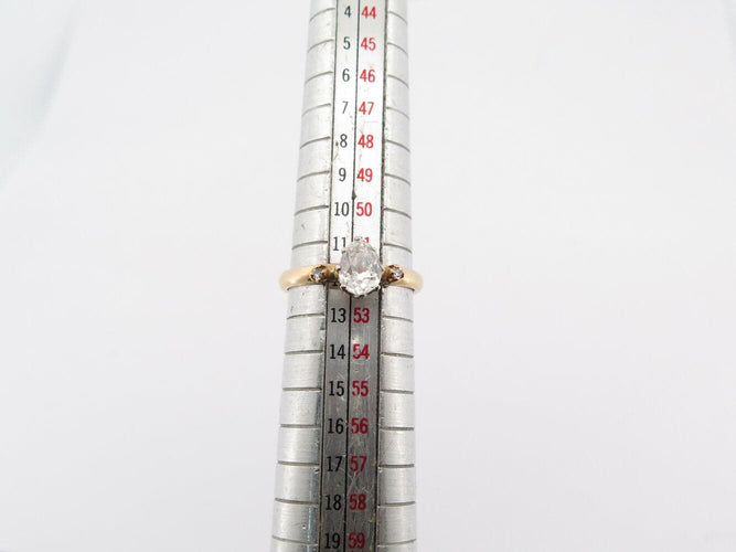 Bague 52 vintage bague solitaire diamant poire 0.79ct t52 brillants en or jaune 18k 58 Facettes 270505