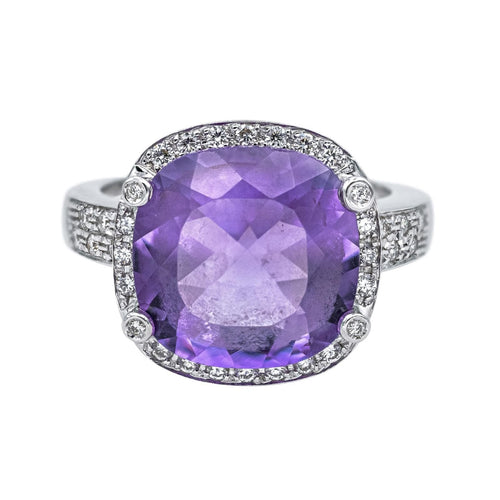 Bague 51 Poiray Bague  Filles Antik Or blanc Améthyste, Diamant 58 Facettes 4693193RV