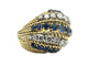 PIAGET. Bague vintage or jaune 18K, saphirs et diamants