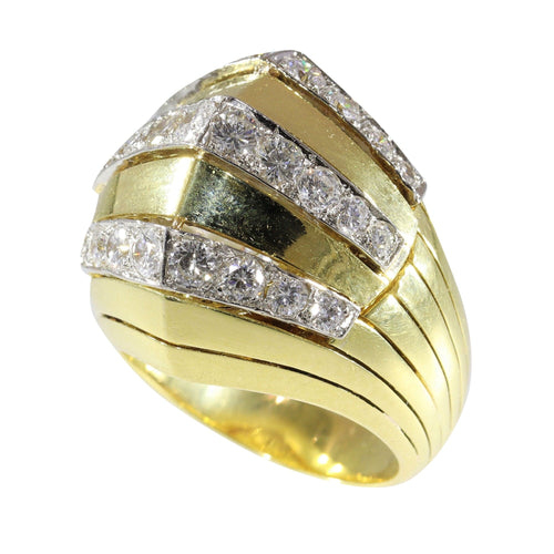Bague 54 Jaeger-LeCoultre - Bague de montre secrète en or et diamants des années 1950 58 Facettes 22059-0203