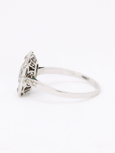 Bague 54 Bague Art Deco émeraude diamants taille ancienne 58 Facettes 1108.9